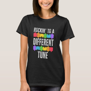 Autism Rockin To Different Tune ASD Headphone Puzz T-Shirt