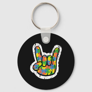 Autism Rocking Hand Disabilities Month  Key Ring