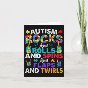 Autism Rocks And Rolls And Spins Autism Awareness Card