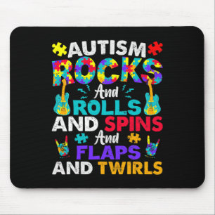 Autism Rocks And Rolls Fun Autism Awareness Month Mouse Mat