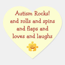 Autism Rocks Heart Sticker