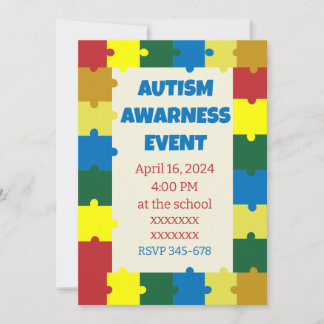 Autism School  Awarness Event Invitation