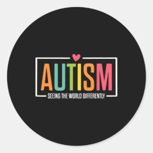 Autism Seeing The World Differently Autism Awarene Classic Round Sticker