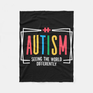 Autism Seeing The World Differently Autism Awarene Fleece Blanket