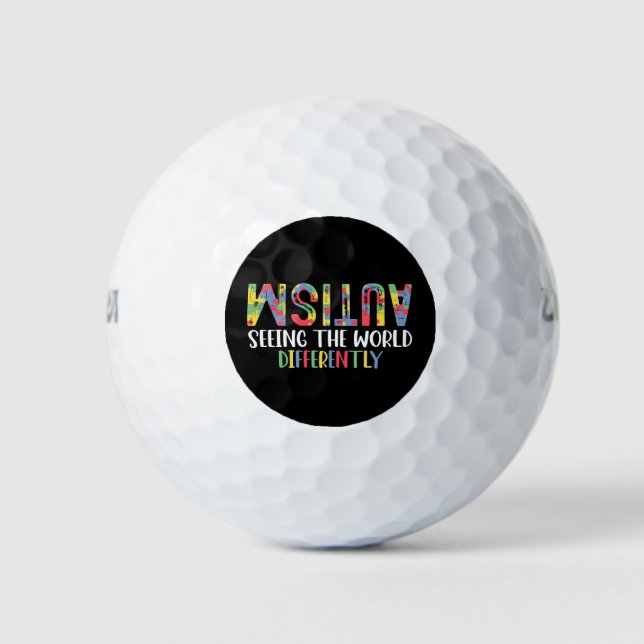 Autism Seeing The World Differently Autism Awarene Golf Balls (Front)