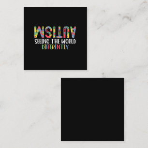 Autism Seeing The World Differently Autism Awarene Square Business Card