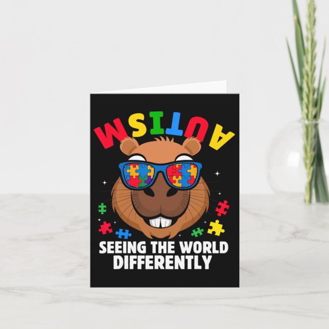 Autism Seeing The World Differently Awareness Capy Card (Front)