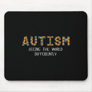 Autism Seeing The World Differently Graphic Tee  Mouse Mat