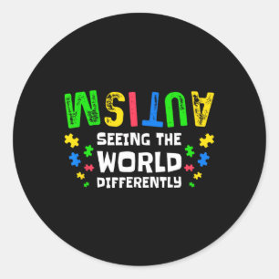 Autism Seeing The World Differently Neurodiversity Classic Round Sticker
