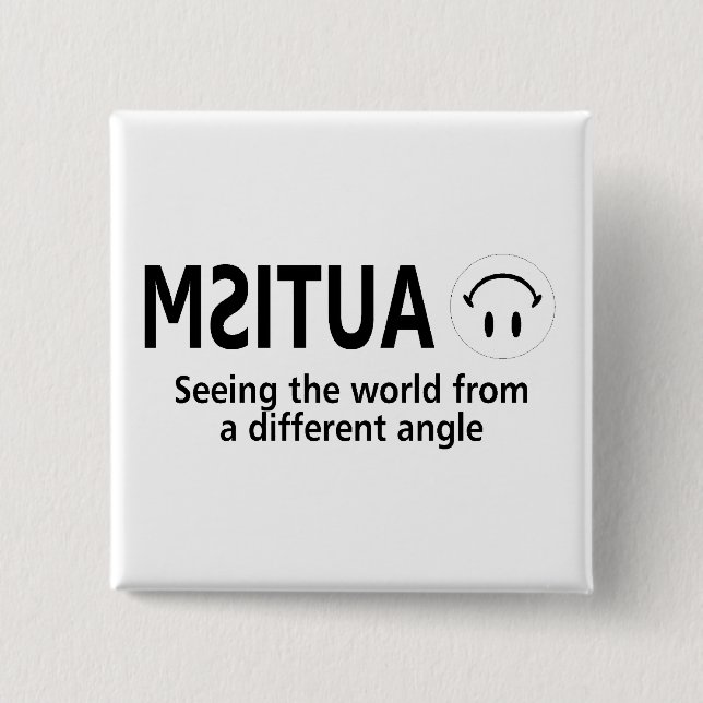 Autism Seeing The World From A Different Angle 15 Cm Square Badge (Front)