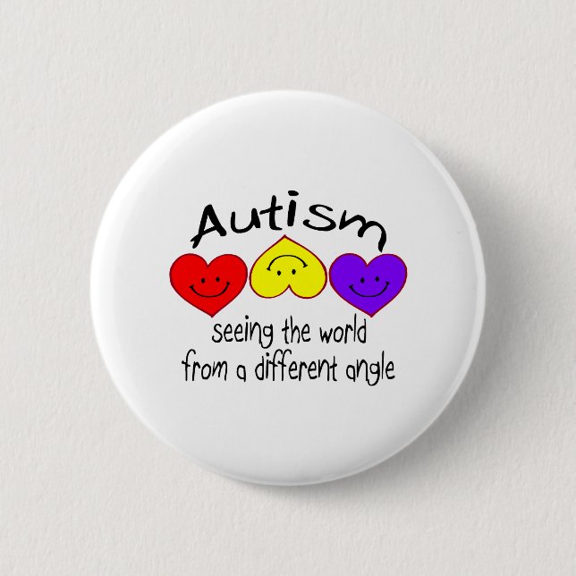Autism, Seeing The World From A Different Angle 6 Cm Round Badge (Front)