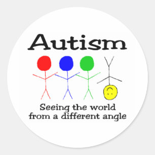 Autism Seeing The World From A Different Angle Classic Round Sticker
