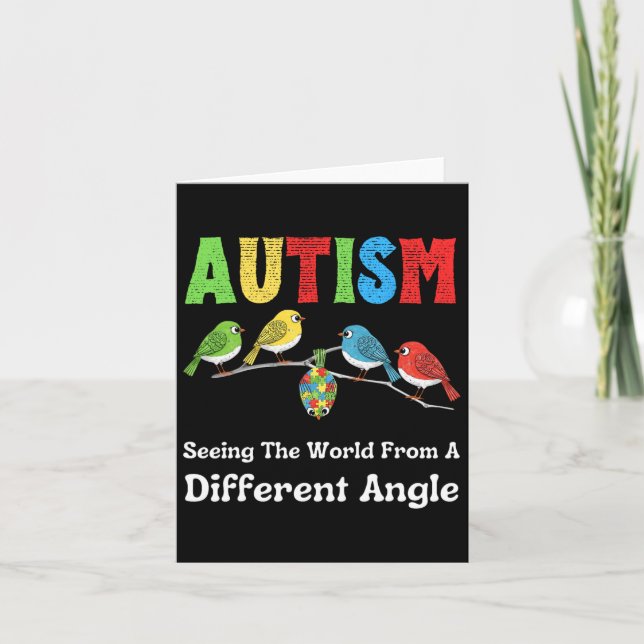 Autism Seeing The World From A Different Angle Cut Card (Front)
