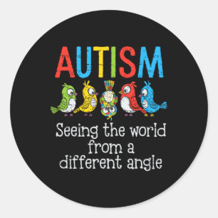 Autism Seeing The World From A Different Angle Cut Classic Round Sticker