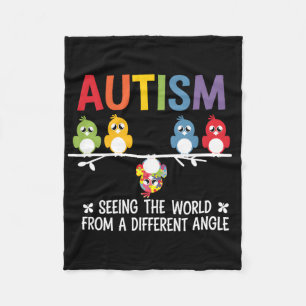 Autism Seeing The World From A Different Angle Cut Fleece Blanket