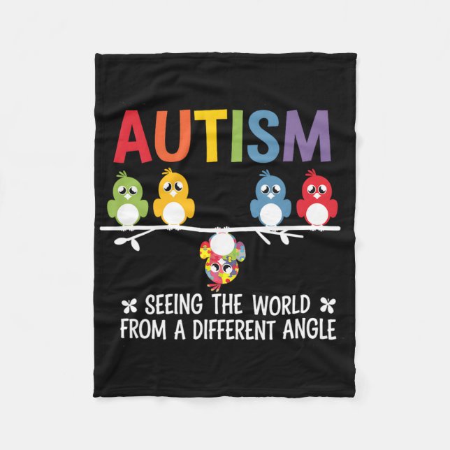 Autism Seeing The World From A Different Angle Cut Fleece Blanket (Front)