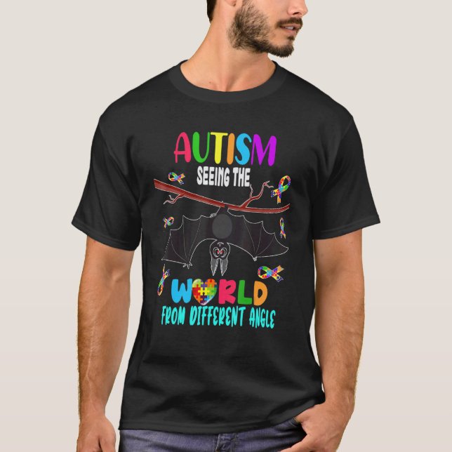 Autism Seeing The World From Different Side Cute B T-Shirt (Front)