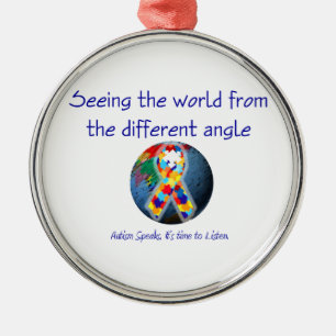 Autism Seeing the world from the different angle Metal Tree Decoration