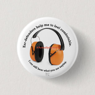 Autism/ Sensory/ Ear-defenders Awareness- Orange 3 Cm Round Badge