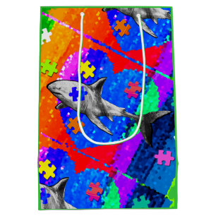 Autism Shark Medium Gift Bag