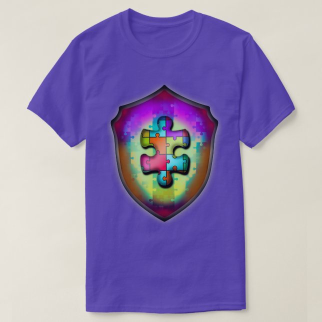 Autism shield autism puzzle T-Shirt (Design Front)