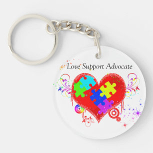 Autism Shining Heart Key Ring