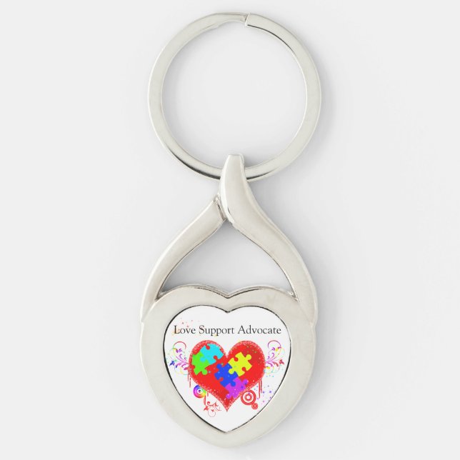 Autism Shining Heart Key Ring (Front)