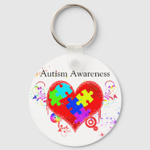 Autism Shining Heart Key Ring