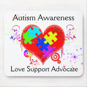 Autism Shining Heart Mouse Mat