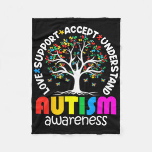 Autism Shirt Love Accept Support Autistic Autism A Fleece Blanket