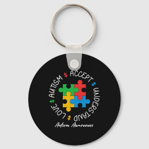Autism Shirt Love Accept Support Autistic Autism A Key Ring