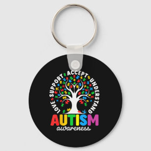 Autism Shirt Love Accept Support Autistic Autism A Key Ring