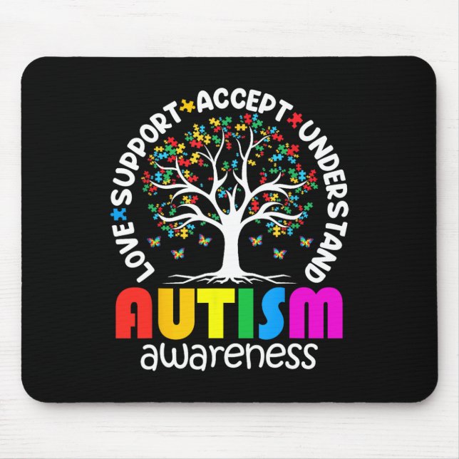 Autism Shirt Love Accept Support Autistic Autism A Mouse Mat (Front)