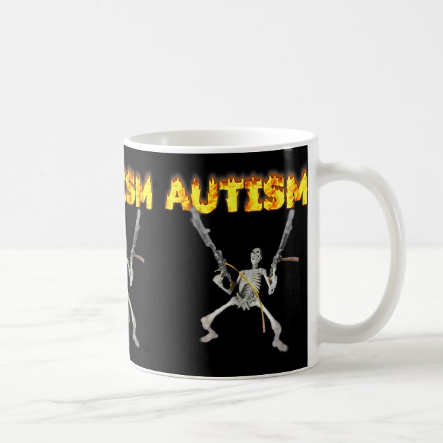 Autism Skeleton Funny Oddly Specific Dank Meme 2  Coffee Mug (Right)