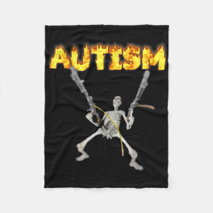 Autism Skeleton Funny Oddly Specific Dank Meme 3  Fleece Blanket