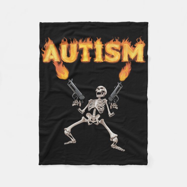 Autism Skeleton Funny Oddly Specific Dank Meme  Fleece Blanket (Front)