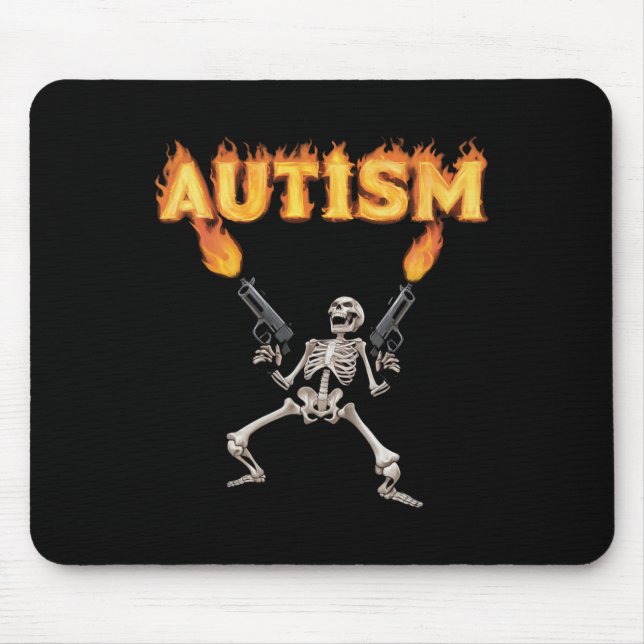 Autism Skeleton Funny Oddly Specific Dank Meme  Mouse Mat (Front)