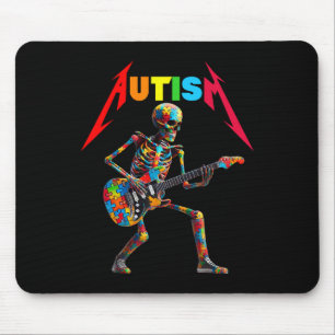 Autism Skeleton Guitar Rock Music Lover Autism Awa Mouse Mat