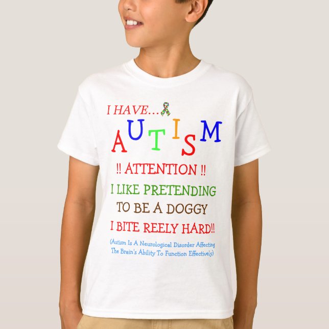 Autism Sometimes Bites! ~ Kidz T-Shirt (Front)