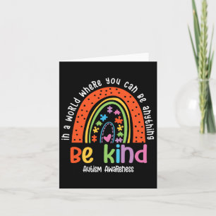 Autism Son Child Daughter Mum Be Kind Rainbow  Card