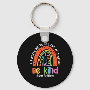 Autism Son Child Daughter Mum Be Kind Rainbow Key Ring