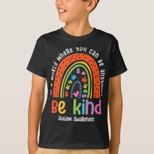 Autism Son Child Daughter Mum Be Kind Rainbow T-Shirt