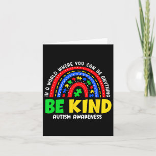 Autism Son Child Daughter Mum Rainbow Be Kind  Card