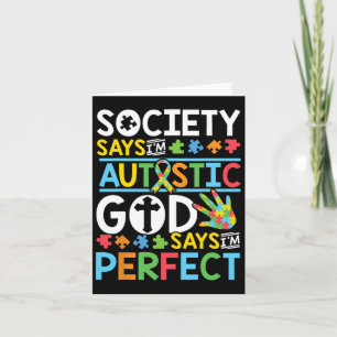 Autism Son Child Daughter Society God Says I'm Per Card