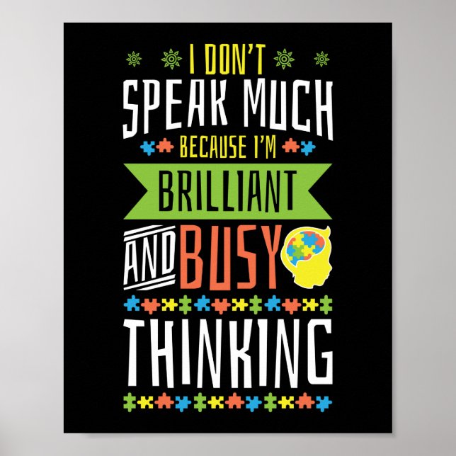 Autism Son Child Daughter Speak Much Because I'm Poster (Front)
