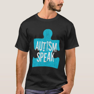 Autism Speak Puzzle Piece Support Autistic Kids Aw T-Shirt