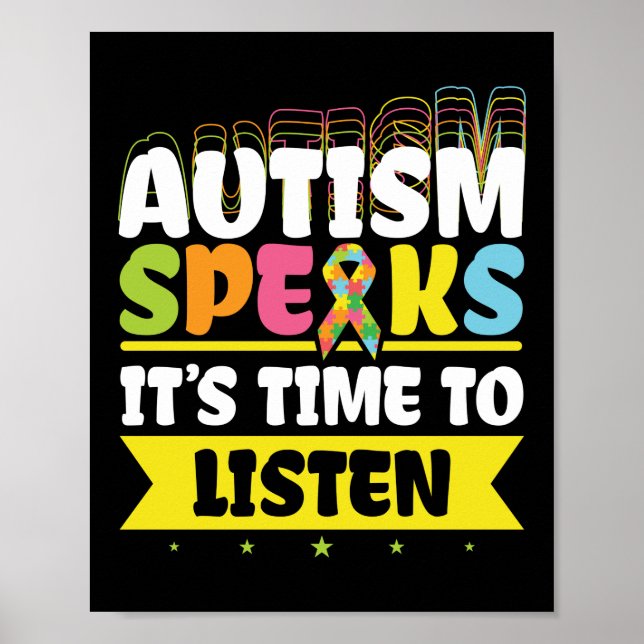 Autism Speaks Autism Awareness Autism Superhero Poster (Front)