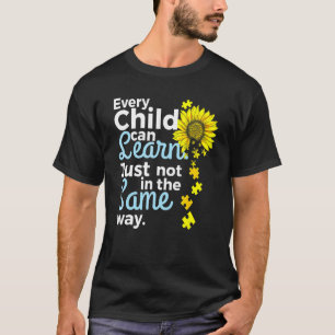 Autism Special Education Teacher Sunflower T-Shirt