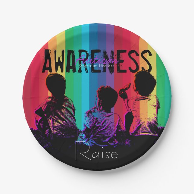 Autism Spectrum Disorder Awareness Paper Plate (Front)