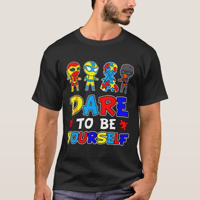 Autism Spectrum Disorders Superhero Puzzle Autisti T-Shirt (Front)